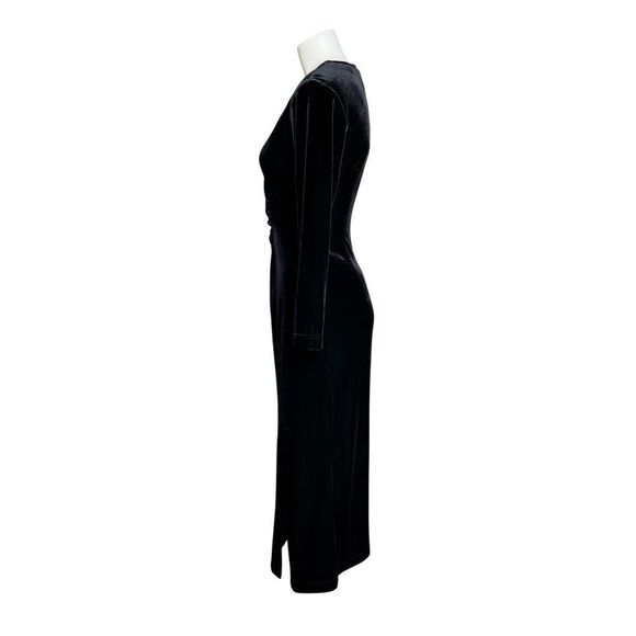 Signature by Robbie Bee vintage black long sleeve velvet evening dress size 4 pe - Picture 4 of 9
